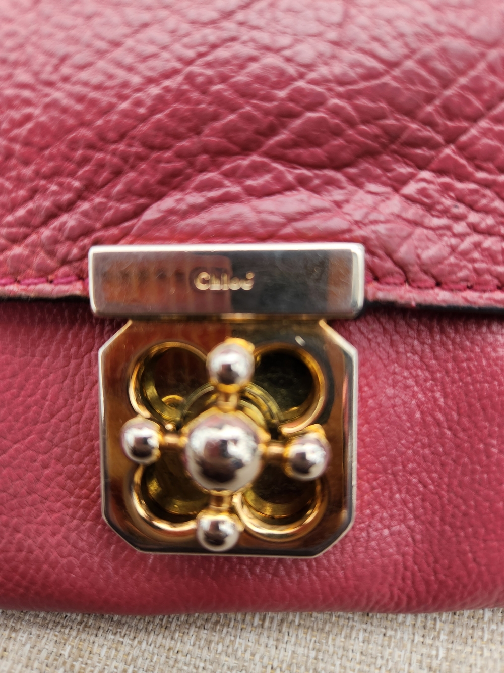 CHLOE Authentic Mauve Pink Leather Clutch with Gold-Tone Hardware - Picture 2 of 16
